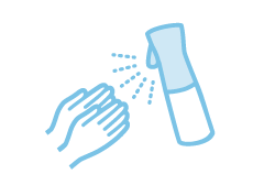 アンジュの新型コロナウイルス対策「手指の抗菌にご協力ください」